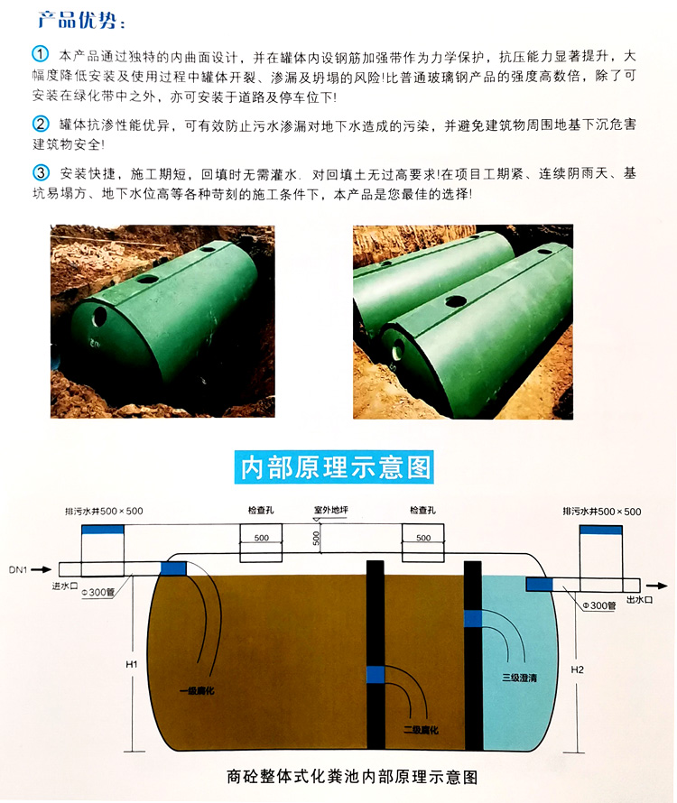 汉滨玻璃钢化粪池